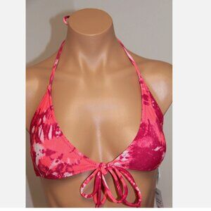 New VOLCOM Swimsuit Bikini Bra top Size M Very Berry front tie